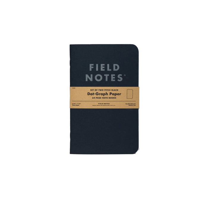 Field Notes Pitch Black LARGE -muistikirja (2-pack)