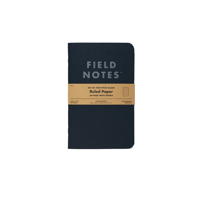 Field Notes Pitch Black LARGE -muistikirja (2-pack)