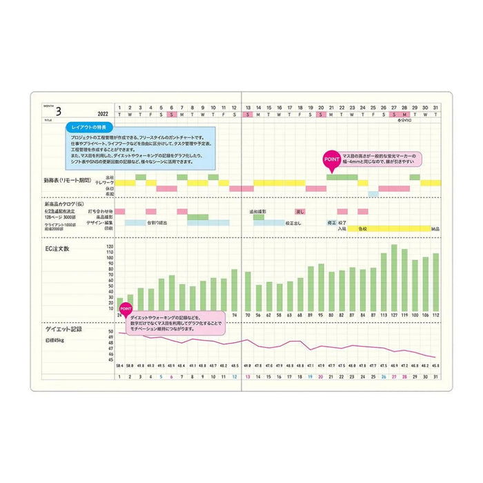 Laconic Style Notebook "Gantt Chart"