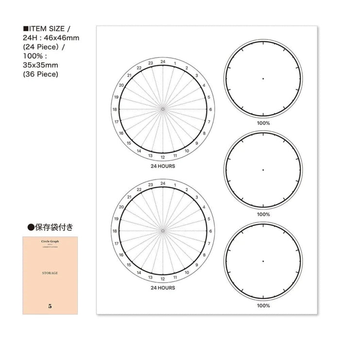 Laconic Style Sticker Circle Graph (12 sheets)