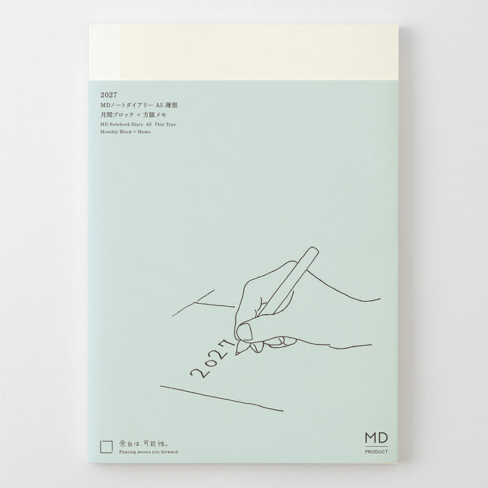 Midori MD Notebook Diary 2027 - A5 Thin -kalenteri
