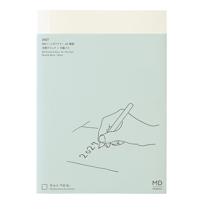 Midori MD Notebook Diary 2027 - A5 Thin -kalenteri