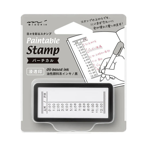Midori Paintable Time Stamp Pre-Inked Half Size Vertical