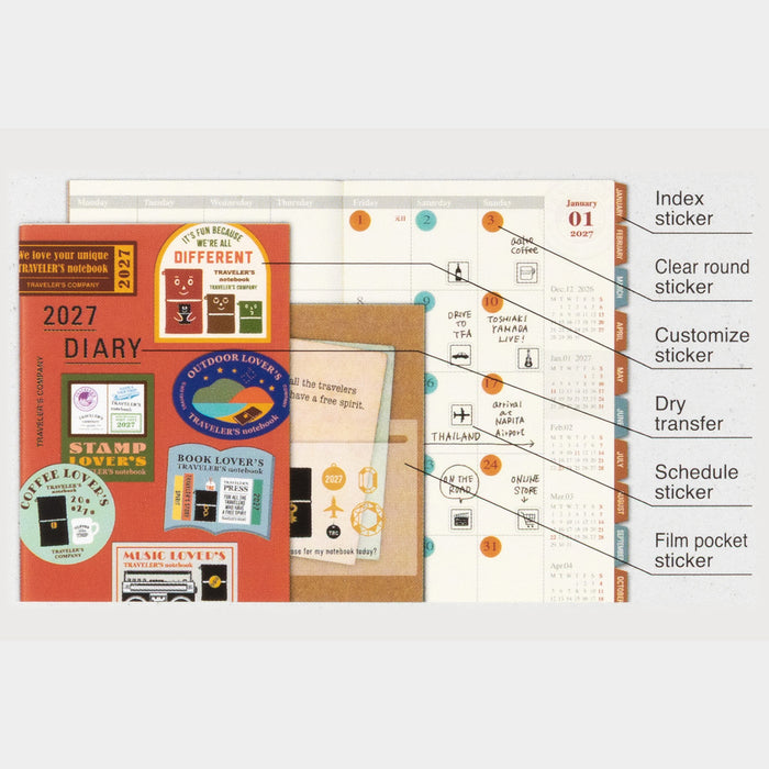Traveler's Company 2027 - Customized Sticker Set