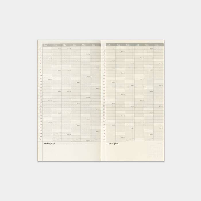 Traveler's Company 2027 - Monthly Diary Refill (Regular)