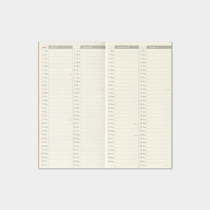 Traveler's Company 2027 - Weekly + Memo Refill (Regular)