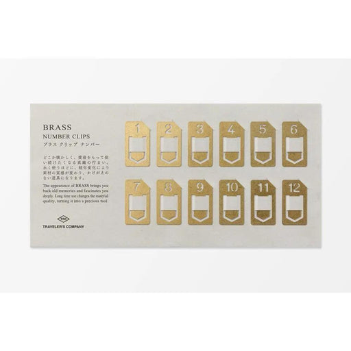 Traveler's Company Brass Numbered Clips (12 kpl)