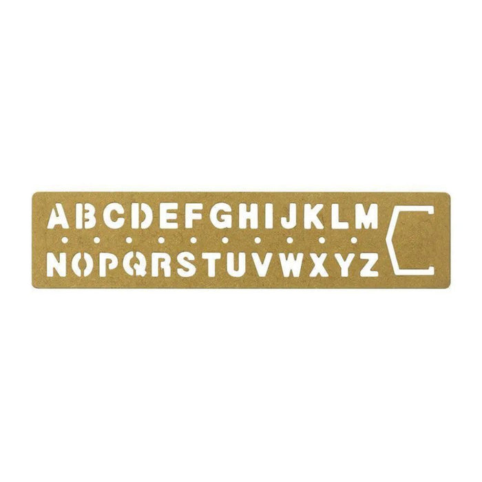 Traveler's Company Brass Template Bookmark Alphabets
