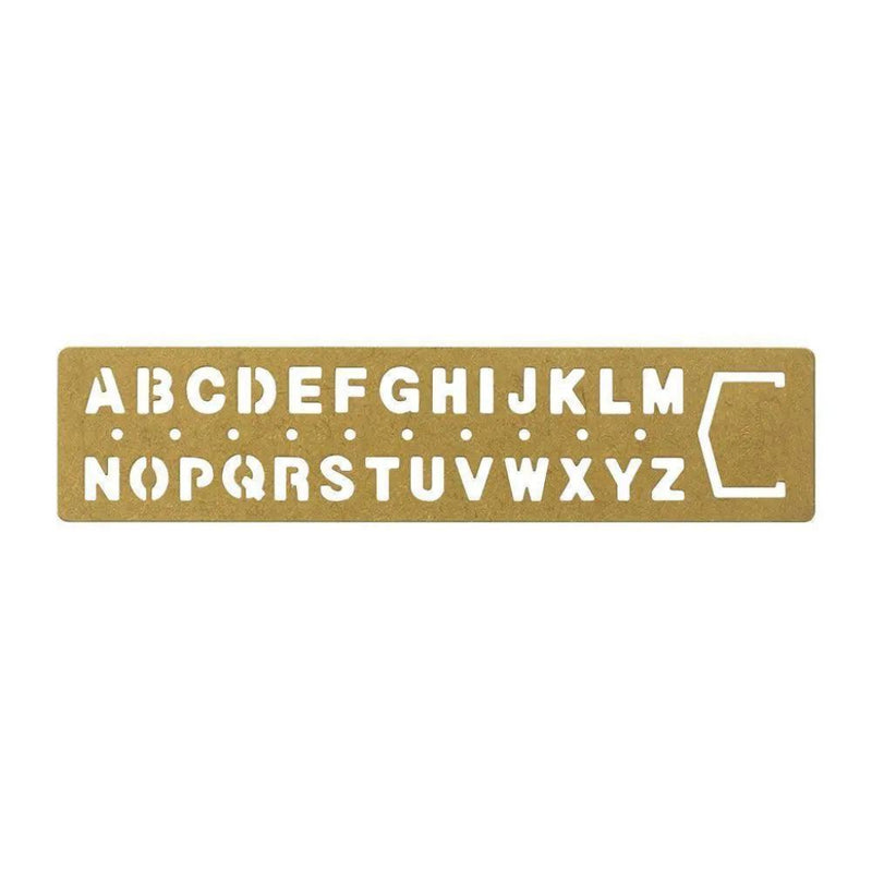 Traveler's Company Brass Template Bookmark Alphabets