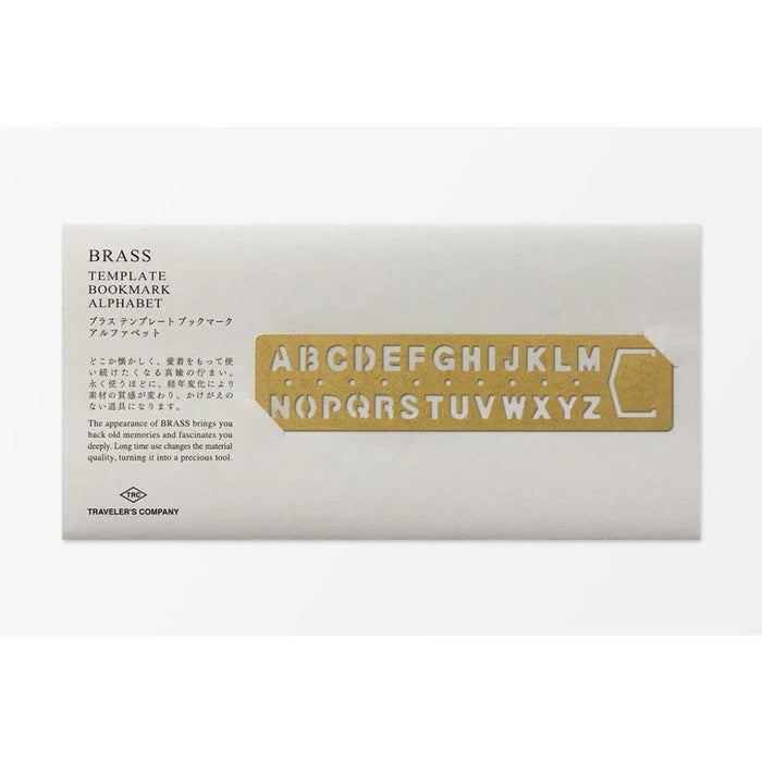 Traveler's Company Brass Template Bookmark Alphabets