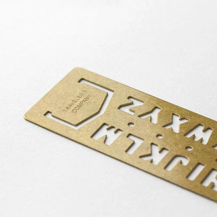 Traveler's Company Brass Template Bookmark Alphabets